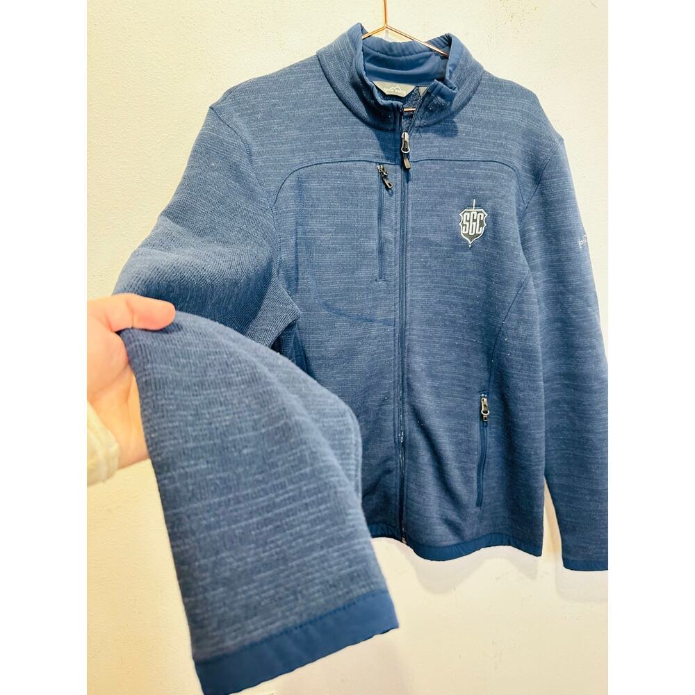 EDDIE BAUER Blue Full Zip Up SGC Embroidered Front Zip Pocket Jacket sz Large